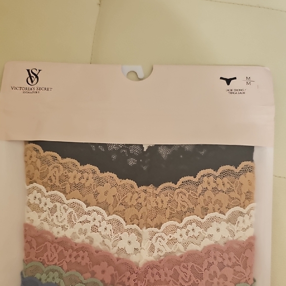 Vicria's Secret Set of 7 Lacie Thongs in Assorted Colors - Picture 8 of 10